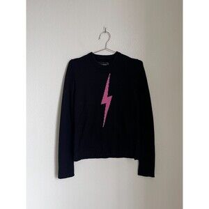 ZADIG & VOLTAIRE Delly C Flash Lightning Bolt Cashmere Sweater Size MEDIUM *READ